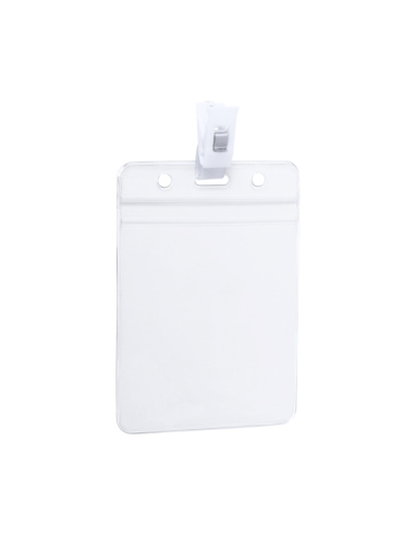 Identificador troquelado PVC con clip blanco | Horizontal y vertical