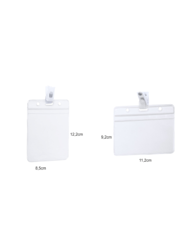 Identificador troquelado PVC con clip blanco | Horizontal y vertical