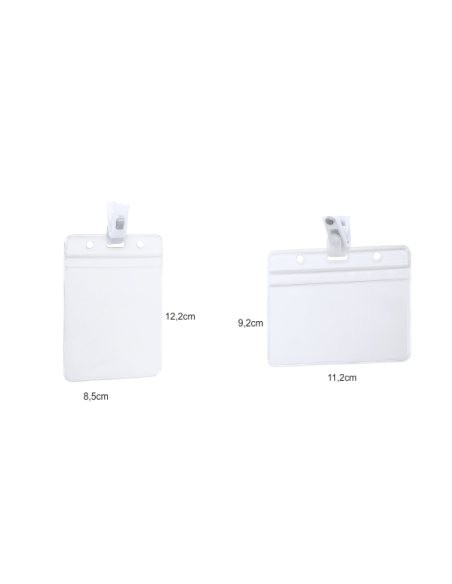 Identificador troquelado PVC con clip blanco | Horizontal y vertical