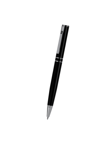 Set Bolígrafo y Roller de Aluminio Reciclado Negro Mate con grabado