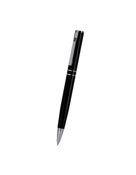 Set Bolígrafo y Roller de Aluminio Reciclado Negro Mate con grabado