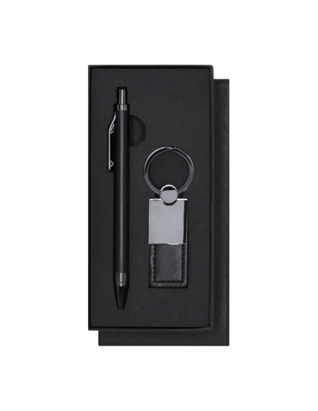 Set Premium con Bolígrafo de Aluminio Reciclado y Llavero Elegante | Regalo Corporativo