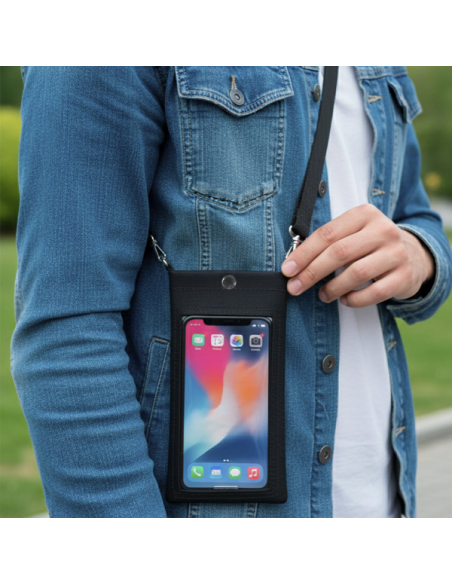 Portatodo PU con Pantalla Táctil y Cierre Seguro, Diseño Elegante