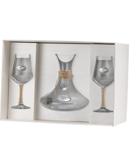 Set copas de vino y decantador personalizados en estuche elegante