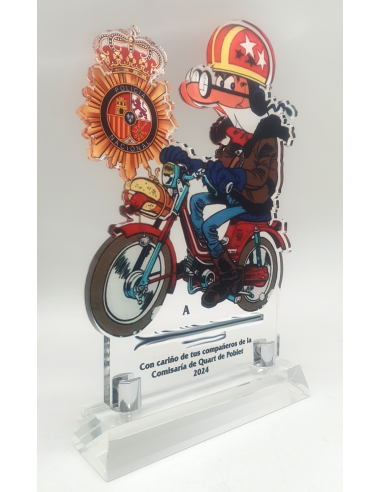 Trofeo de metacrilato moto personalizado a color a medida