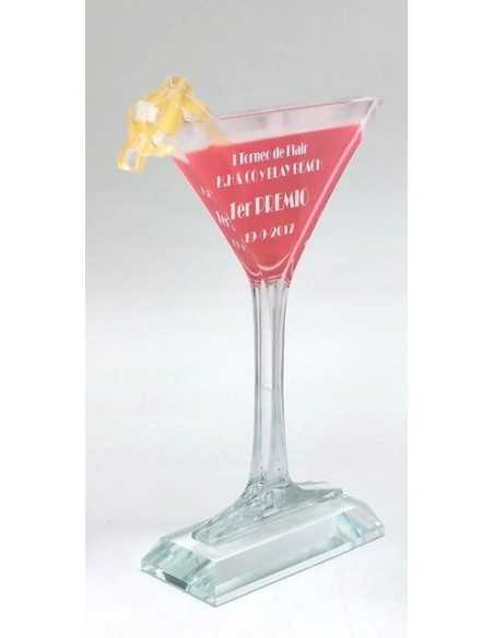 Trofeo copa de cóctel personalizado | Metacrilato y peana de cristal