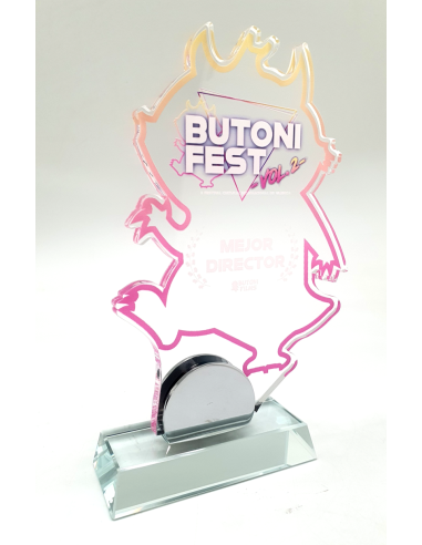 Trofeo copa de cóctel personalizado | Metacrilato y peana de cristal