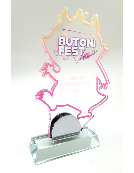 Trofeo copa de cóctel personalizado | Metacrilato y peana de cristal