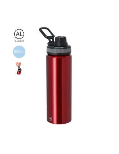 Bidón de Aluminio Reciclado 800 ml | Botella Reutilizable con Certificación GRS en Valencia