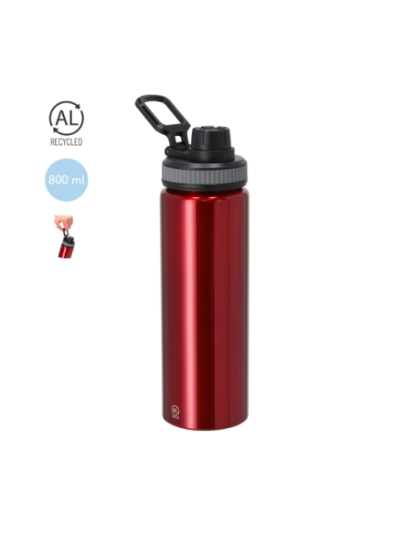 Bidón de Aluminio Reciclado 800 ml | Botella Reutilizable con Certificación GRS en Valencia