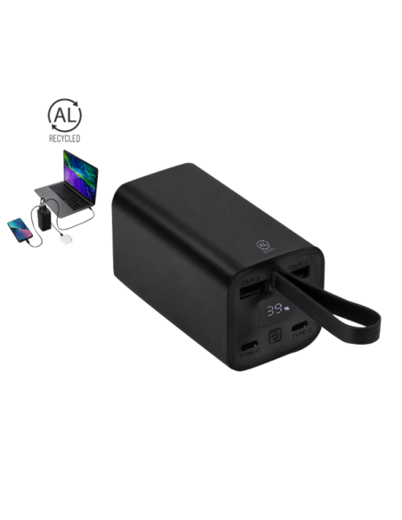 Power Bank 20.000 mAh 65W de Aluminio Reciclado personalizado