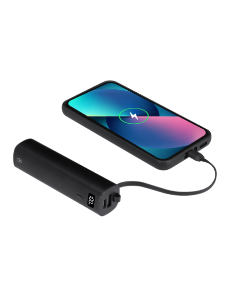 Power Bank 5000 mAh de Aluminio Reciclado con Cable USB-C Integrado