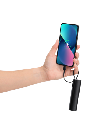 Power Bank 5000 mAh de Aluminio Reciclado con Cable USB-C Integrado