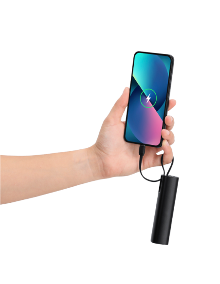 Power Bank 5000 mAh de Aluminio Reciclado con Cable USB-C Integrado