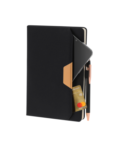 Bloc de Notas RPET personalizado con Bolsillo y 80 Hojas
