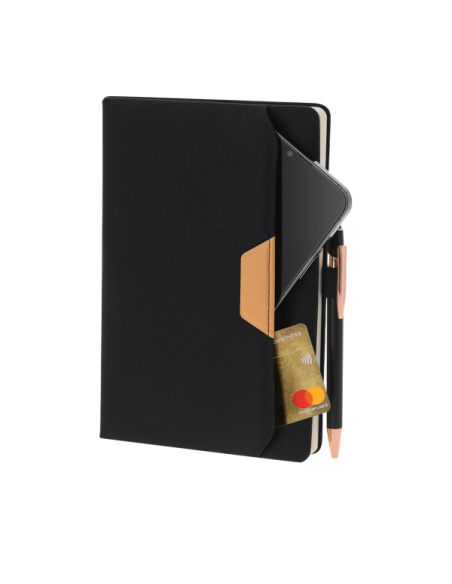 Bloc de Notas RPET personalizado con Bolsillo y 80 Hojas