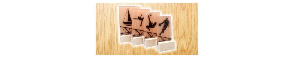 Trofeos de madera y metacrilato